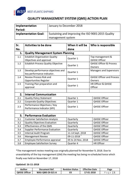 Image result for QMS Implementation Project Plan