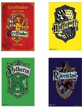 WB Official Licensed Harry Potter Set of 4 Houses Gryffindor Hufflepuff ...
