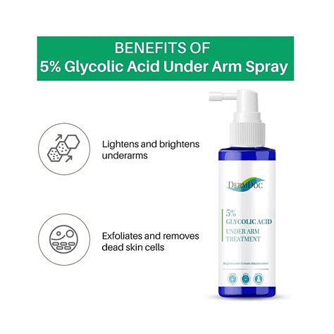 Dermdoc Underarm Treatment Spray, 5% Glycolic Acid -100 ml - Cureka ...