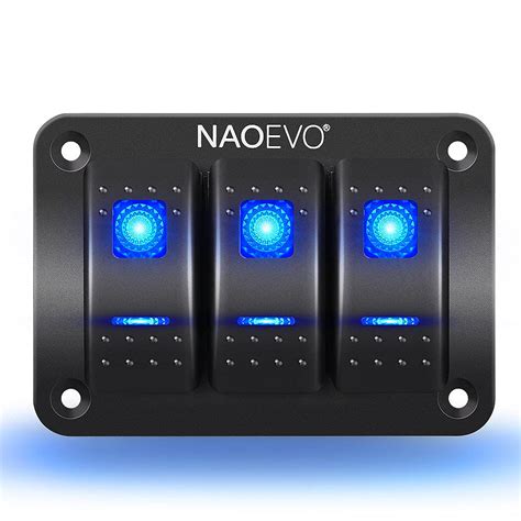 Buy NAOEVO 3 Gang Rocker Switch Panel for Sw Different Modes, 8 Pin ON ...