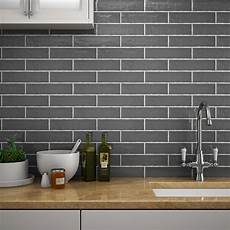 Tile Walls by Mileto Brick Grey Gloss Ceramic Wall Tile 75 X 300mm Tile Walls
