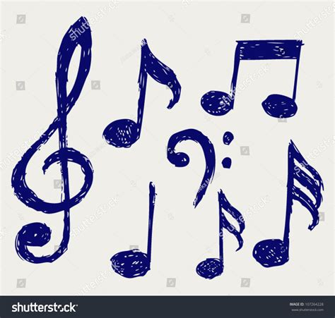 Vector Musical Notes Sketch Stock Vector (Royalty Free) 107264228 ...