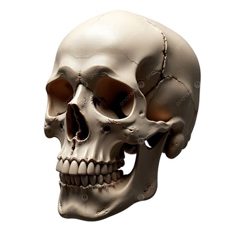 Realistic Human Skull Art With Detailed Features, Human Skull Art With ...