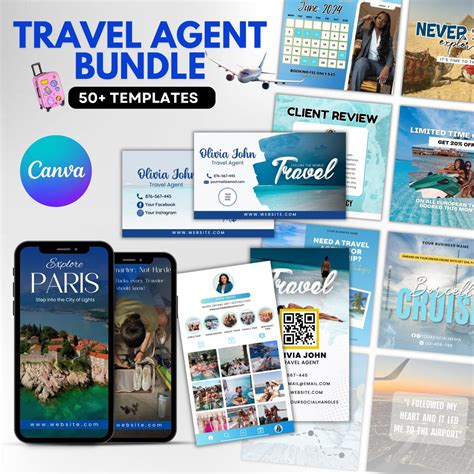 Travel Agent Social Medial Bundle, Travel Templates, Travel Instagram ...