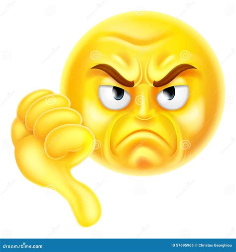 Thumbs down emoji smiley stock vector. Illustration of disagree - 57695965
