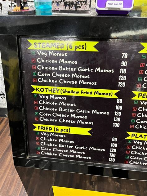 Menu at Momo Circle, Kolkata, Raja Rammohan Roy Rd