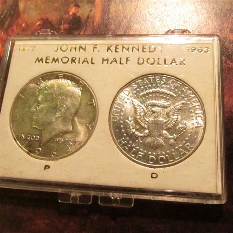 1964 P & D "John F. Kennedy Memorial Silver Half Dollar Set in a ...