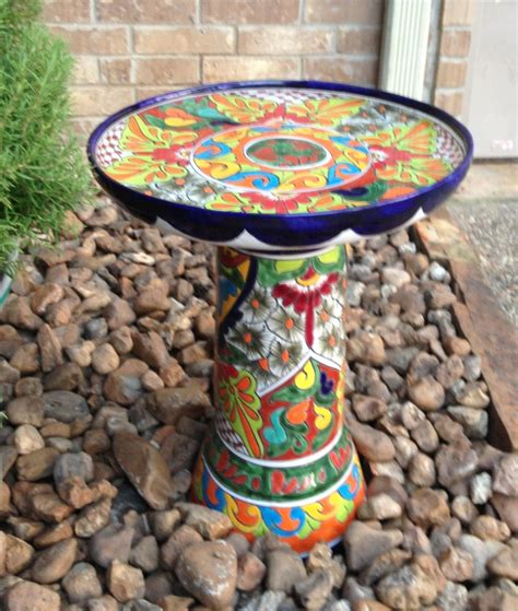 Talavera Bird Bath | Bird bath, Concrete bird bath, Flower pot art