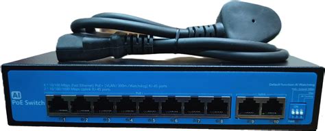 CP PLUS 8-Port PoE Switch 10/100 MBPS for IP CCTV Cameras and ...