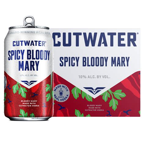 Cutwater Spirits Spicy Bloody Mary, 4 Pack 12 fl. oz. Cans, 10% ABV ...