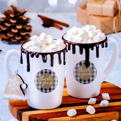 Buy 1000 Pieces Christmas Thank You Roll Sticker Buffalo Plaid ...