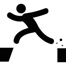 Man jumping with opened legs from one point to other - Free sports icons