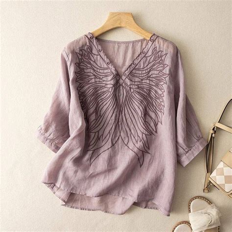 Stylish Pure Cotton V-Neck embellished embroidered Top - The Sheen