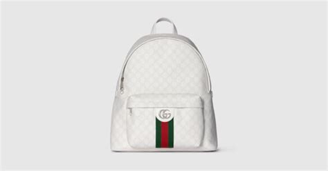 Zaino Ophidia misura media in GG Supreme bianco | GUCCI® Italia