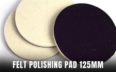 RABBIT® Felt Polishing Pad, 5" (125mm) Hook and Loop Compressed Woolen ...