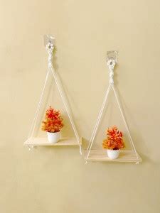 Macrame Wall Hanging Shelf, Cotton Rope Woven Decor 2 Shelves for ...