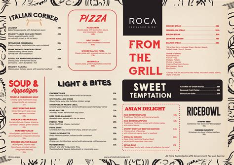 Roca Restaurant Menu at Robert Sheffield blog