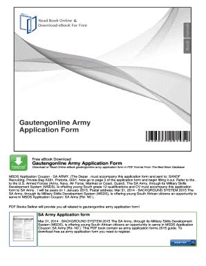 Fillable Online Gautengonline Army Application Form - nocReadCom Fax ...
