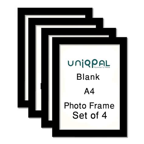 UNIQPAL A4 Size Black Square Photo Frame For Wall Pictures-Set Of 4 ...
