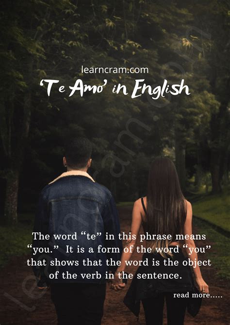 What is the meaning of ‘Te Amo’ in English and which language is this ...