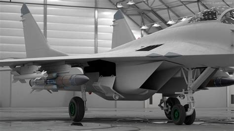 MiG 29 Fighter Aircraft with X-31PM Supersonic Missile Rigged 3D Model ...