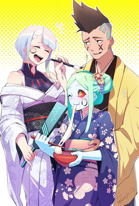 rebecca, lucy, and david martinez (cyberpunk and 1 more) drawn by ...