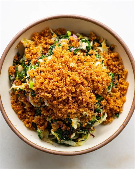 Baked Kale Salad with Crispy Quinoa Recipe