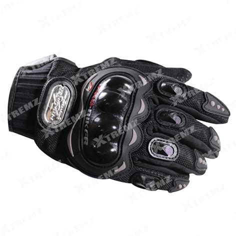 Pro Biker Gloves - XL Size - Black Color