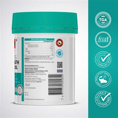 Swisse Ultiboost Odourless High Strength Wild Fish Oil 1500 mg, 60 ...