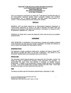 Fillable Online psc nebraska Qwest DSLTM (with discount) provided with ...