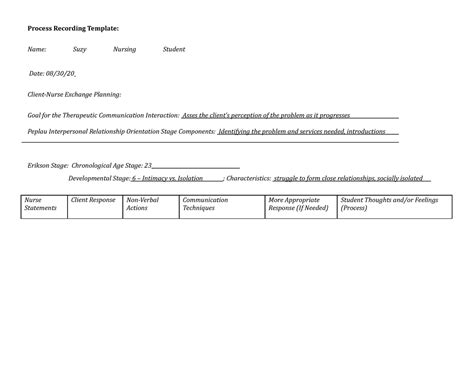 Process Recording Example Nursing 的图像结果