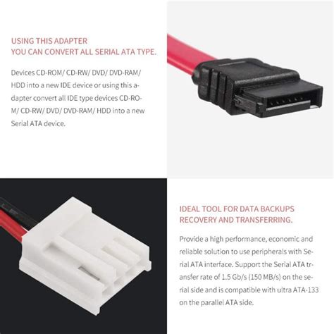 Buy hudiemm0B IDE to SATA Converter, 150Mbps 2 1 SATA ನಿಂದ IDE ಅಡಾಪ್ಟರ್ ...