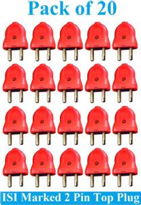 Sauran Pack of 20 Premium Quality Male 2 Pin Plug Top (PRE63.4) Two Pin ...