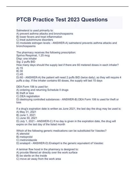 Image result for Past PTCB Questions