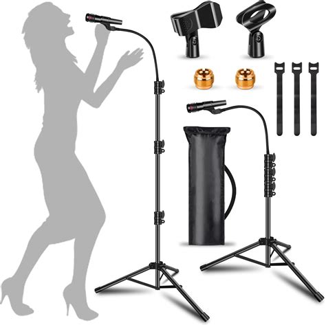 Mic Stand Boom Microphone Stands Floor Tripod Gooseneck Mike Stand ...