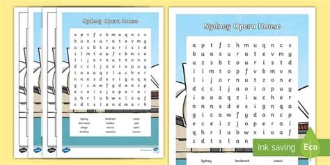 Sydney Opera House Word Search (teacher made) - Twinkl