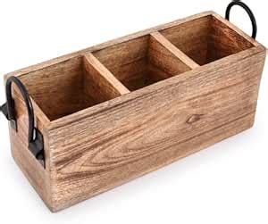 Webbs Mango Wood Cutlery Holder Caddy Organizer Wooden Utensil Storage ...