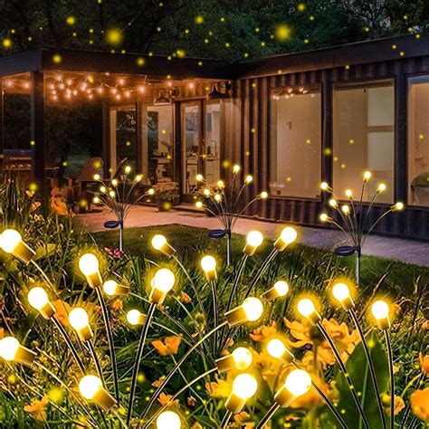 Solar Lights for Outside: Firefly Garden Lights Outdoor Waterproof, 6 ...