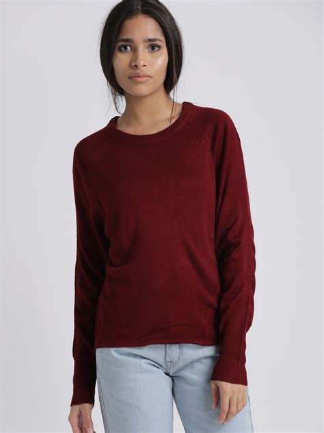 Buy Chemistry Women Maroon Solid Pullover - Sweaters for Women 2112693 ...