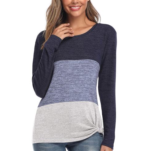 Buy Long Sleeve T-Shirt Tunic Cute Tops - Plus Size Blouses for Women ...