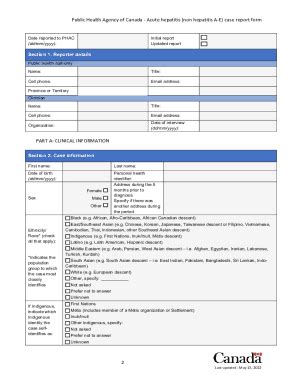 Fillable Online Acute hepatitis (non hepatitis A-E) case report form ...