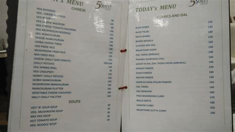 Menu at 5 states Restaurant By Madras Hotel, Rishikesh