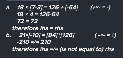 (1) 18 x 7 + (-3)] = [18 x 7] + [18 x (-3)](ii) 16 x [ 3 + (-5) 1 ...