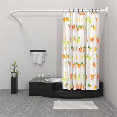 Misounda Shower Curtain Rail Rod L Shape, Adjustable Shower Curtain ...