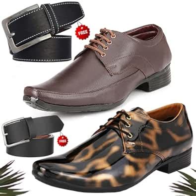 Vitoria Men's PU Formal/Party Shoes | 2 Shoes Combo with Free 2 Belt ...