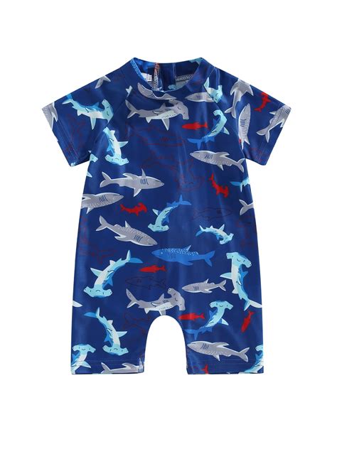 Cenuakty Toddler Boys Romper Swimsuit Kids Short Sleeve Bathing Suits ...