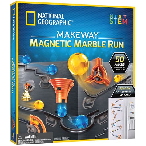 Buy NATIONAL GEOGRAPHIC Magnetic Marble Run - 50-Piece STEM Building ...