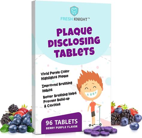 Fresh Knight Plaque Disclosing Tablets For Teeth 96 Count Dental ...
