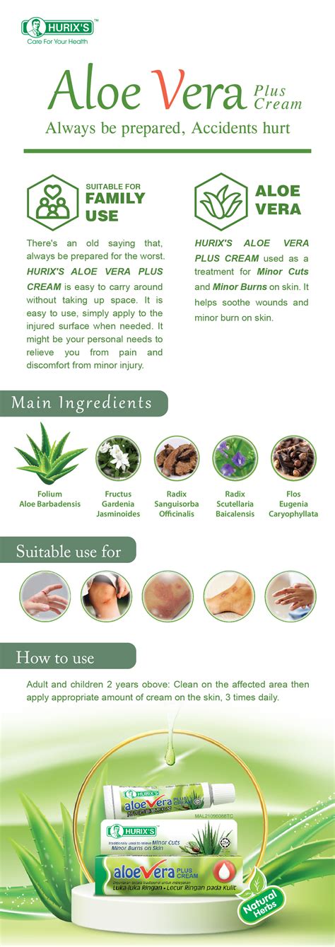 Aloe Vera Cream for Cuts and Burn
