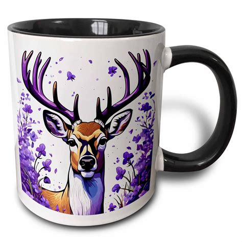 3drose, White Tailed Deer with Irıs Flower Michigan State Tattoo Art ...